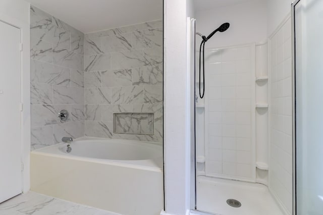 19603 Green Chase Ln, Houston, TX 77073 - full bathroom featuring marble finish flooring