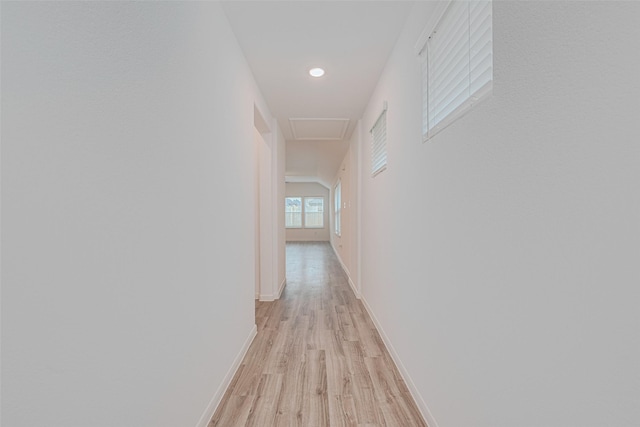 17807 Cappadocia Trl, Tomball, TX 77377 - corridor with light wood-style floors and recessed lighting