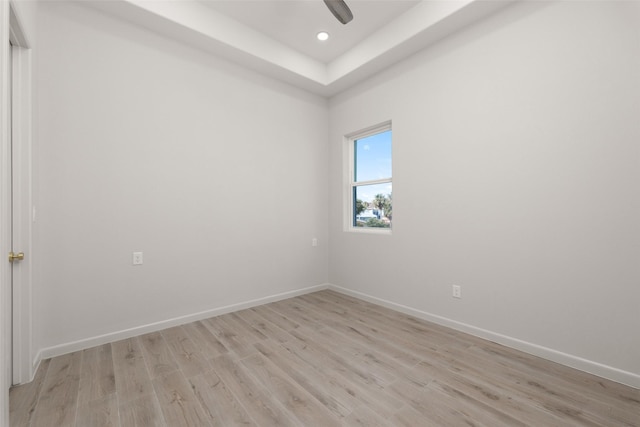 5606 Circe Cir Unit A, South Padre Island, TX 78597 - empty room with light wood finished floors, baseboards, recessed lighting, and a ceiling fan