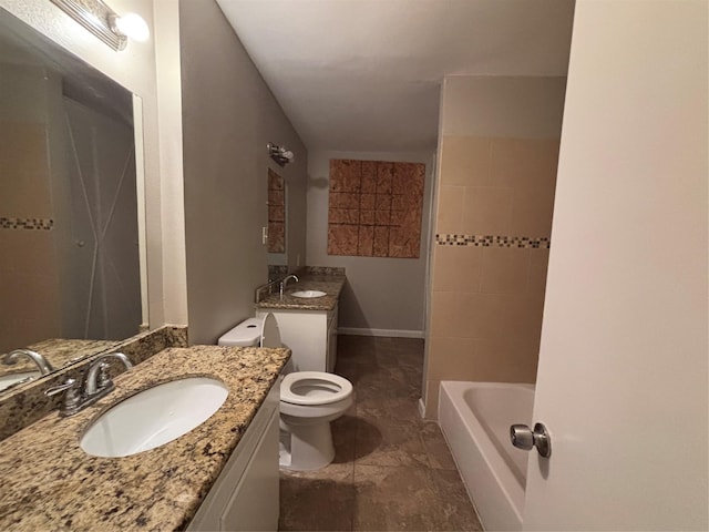 1102 Laurentide St, Houston, TX 77029 - bathroom featuring toilet, vanity, and shower / bath combination
