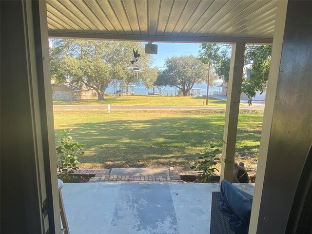 90 Fishermans Bend Dr, Point Blank, TX 77364 - view of green lawn with a patio area