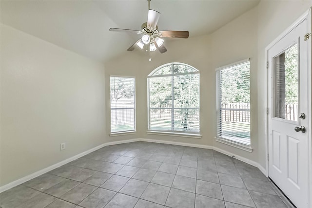 3506 Hickory Hill Ln, Montgomery, TX 77356 - unfurnished room with plenty of natural light, light tile patterned floors, and vaulted ceiling