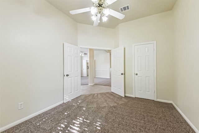 3506 Hickory Hill Ln, Montgomery, TX 77356 - unfurnished bedroom with carpet floors, baseboards, vaulted ceiling, and a ceiling fan