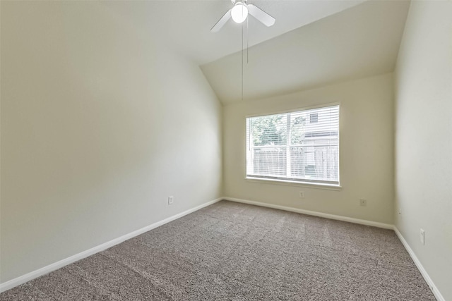 3506 Hickory Hill Ln, Montgomery, TX 77356 - unfurnished room featuring carpet, vaulted ceiling, baseboards, ceiling fan, and attic access