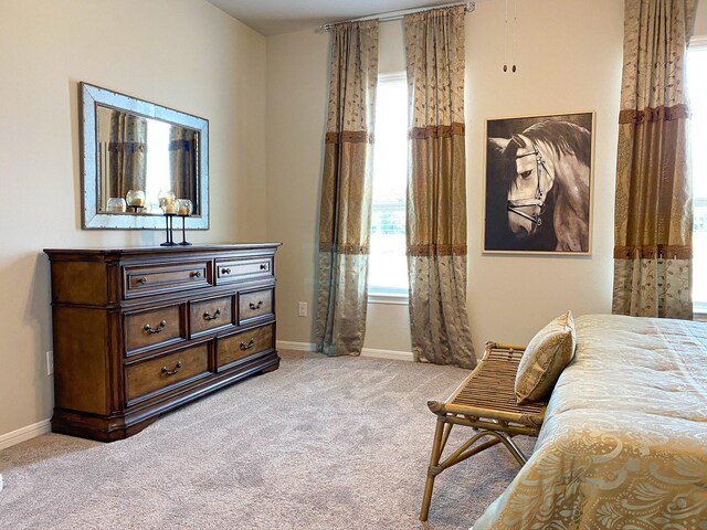 2220 Manila Ln, Texas City, TX 77568 - bedroom featuring multiple windows, light carpet, and baseboards