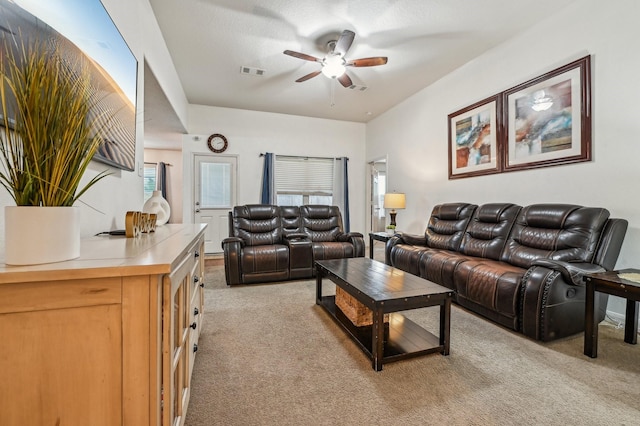 850 Driftwood Ln, La Marque, TX 77568 - living area featuring light carpet and a ceiling fan
