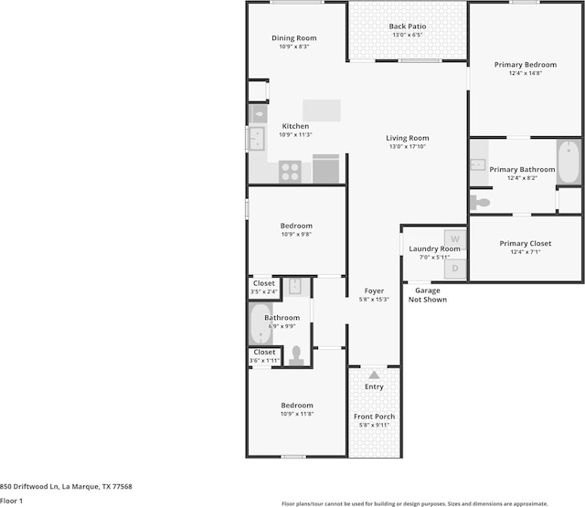 850 Driftwood Ln, La Marque, TX 77568 - home floor plan