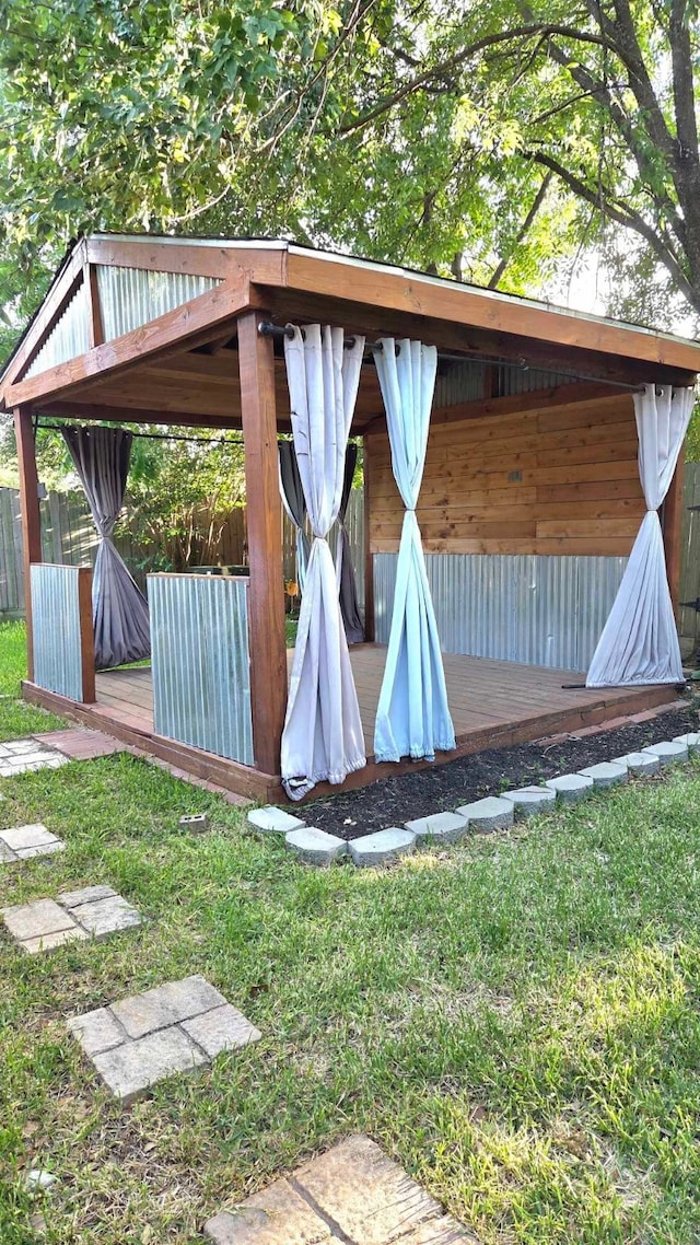 11143 Dawn Harvest Dr, Houston, TX 77064 - view of yard with a gazebo and a wooden deck