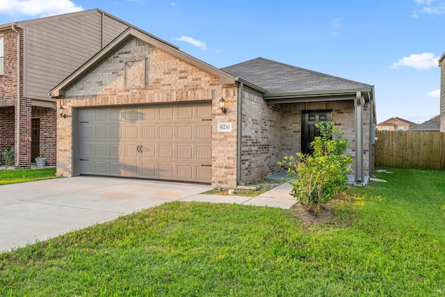 6230 El Cobre Dr, Houston, TX 77048 - view of front of home with brick siding, a garage, concrete driveway, and roof with shingles