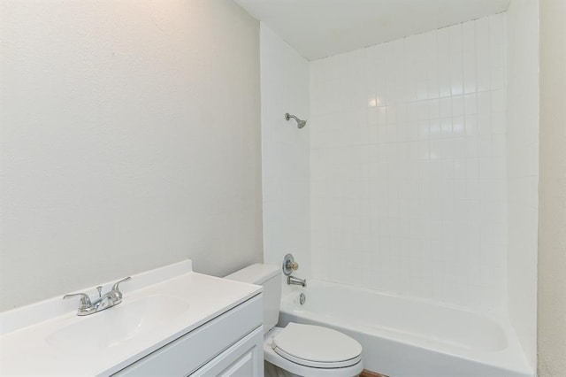 5502 Irish Hill Dr, Houston, TX 77053 - bathroom with toilet, vanity, and washtub / shower combination