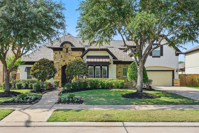 2915 Sentry Oak Way, Sugar Land, TX 77479 - view of front of home with stone siding, concrete driveway, and an attached garage