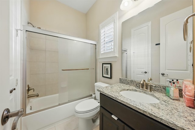 2915 Sentry Oak Way, Sugar Land, TX 77479 - full bath featuring vanity, toilet, shower / bath combination with glass door, and tile patterned floors