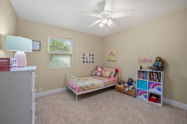 489 Merrimac Park, Conroe, TX 77302 - bedroom with carpet flooring, baseboards, and ceiling fan