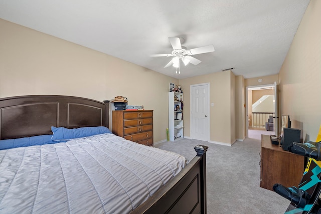 489 Merrimac Park, Conroe, TX 77302 - bedroom featuring carpet, baseboards, and ceiling fan