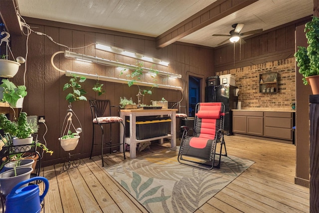 660 Hillcrest Dr, Huntsville, TX 77340 - wooden terrace with a ceiling fan and outdoor dining area