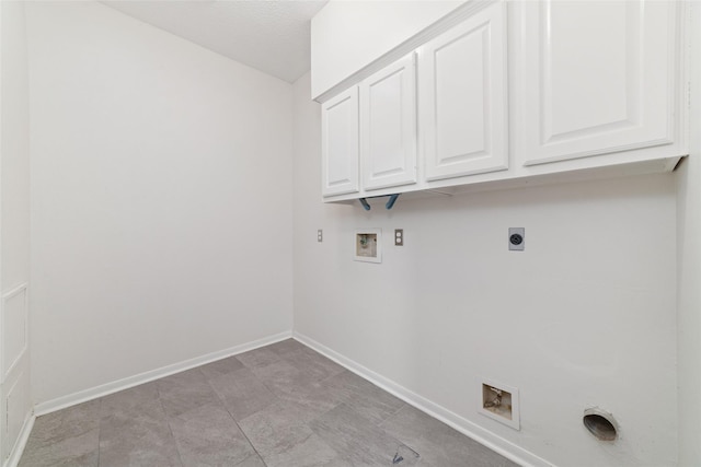 16919 Shady Square Ct, Houston, TX 77095 - laundry area featuring hookup for a washing machine, hookup for an electric dryer, cabinet space, and baseboards