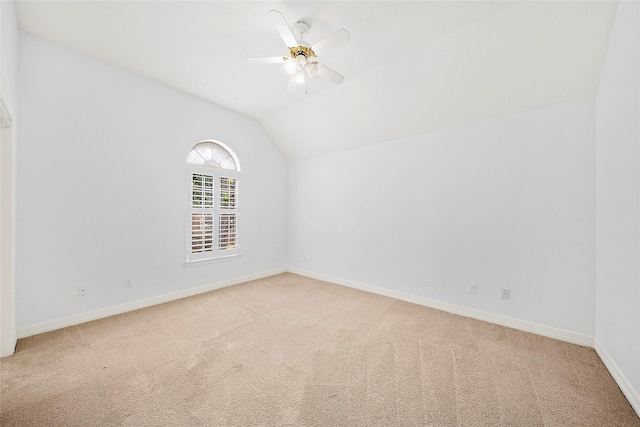 1930 Hollys Way, Sugar Land, TX 77479 - additional living space with light carpet, baseboards, ceiling fan, and lofted ceiling