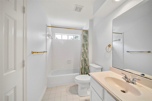1930 Hollys Way, Sugar Land, TX 77479 - bathroom with vanity, toilet, shower / bath combo, tile patterned flooring, and baseboards