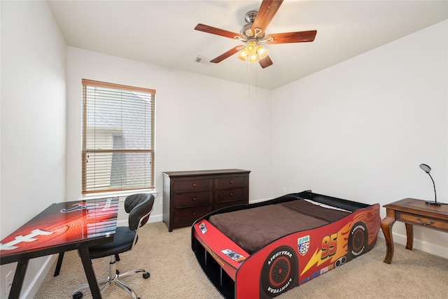 17311 Morgans Lake Dr, Cypress, TX 77433 - bedroom with light colored carpet, baseboards, and an office area