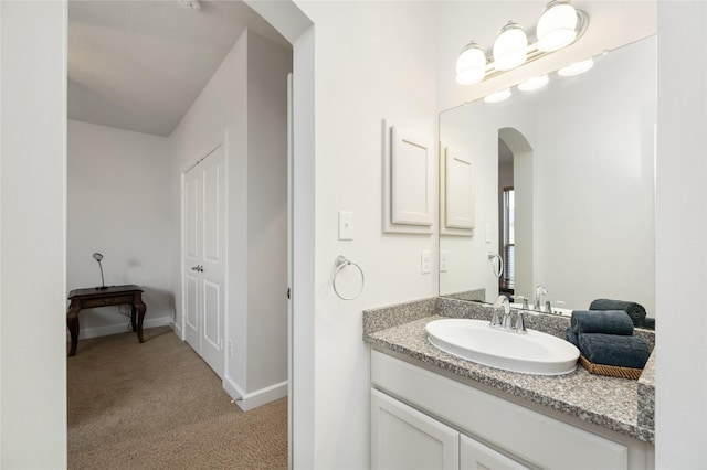 17311 Morgans Lake Dr, Cypress, TX 77433 - bathroom featuring vanity and baseboards