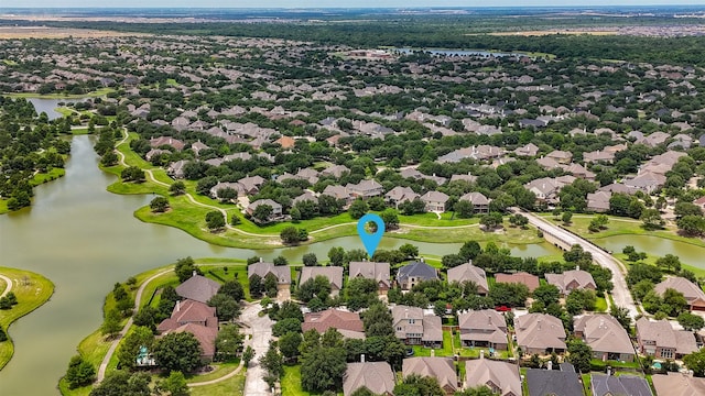 17311 Morgans Lake Dr, Cypress, TX 77433 - aerial perspective of suburban area featuring a large body of water