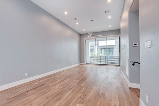 2620 Rusk St, Houston, TX 77003 - spare room featuring light wood-style floors, baseboards, and recessed lighting