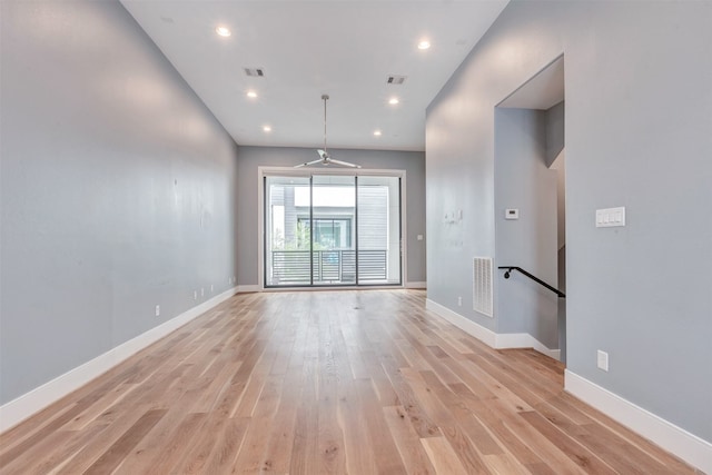 2620 Rusk St, Houston, TX 77003 - spare room featuring light wood-style flooring, baseboards, and recessed lighting