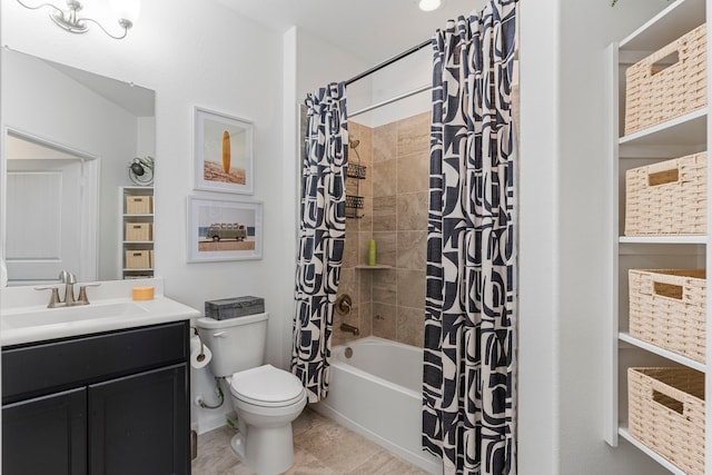 1304 Veranda Mist, League City, TX 77573 - bathroom featuring toilet, shower / bath combo, and vanity
