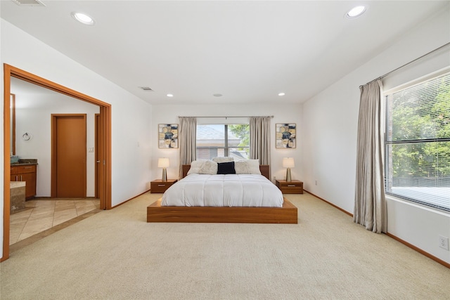 8003 Harbor Point Dr, Houston, TX 77071 - bedroom featuring recessed lighting, light colored carpet, and baseboards