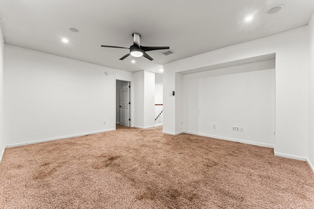 11 Snow Woods Ct, The Woodlands, TX 77385 - carpeted empty room with ceiling fan, recessed lighting, and baseboards