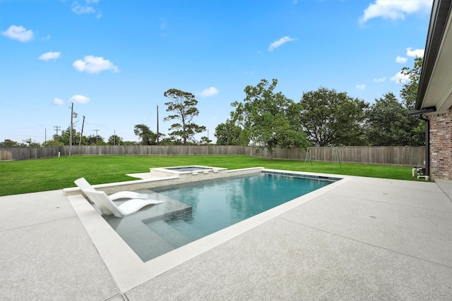 9343 Kai Dr, Beach City, TX 77523 - view of swimming pool with a patio and a pool with connected hot tub