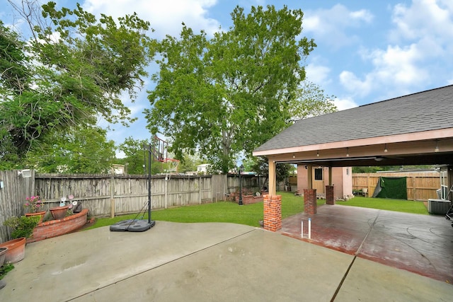 8030 Dodiewood Ln, Houston, TX 77086 - view of patio featuring an outbuilding