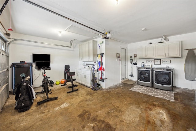 10228 Brinwood Dr, Houston, TX 77043 - garage with independent washer and dryer and a garage door opener