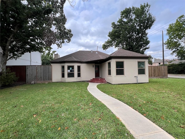 4002 Marquette St, Houston, TX 77005 - view of front of home featuring stucco siding, roof with shingles, and a chimney