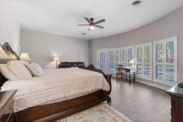 11407 Squiredale Dr, Houston, TX 77070 - bedroom with wood finished floors and ceiling fan