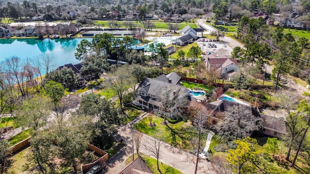 11407 Squiredale Dr, Houston, TX 77070 - aerial view of a pool and a tree filled landscape