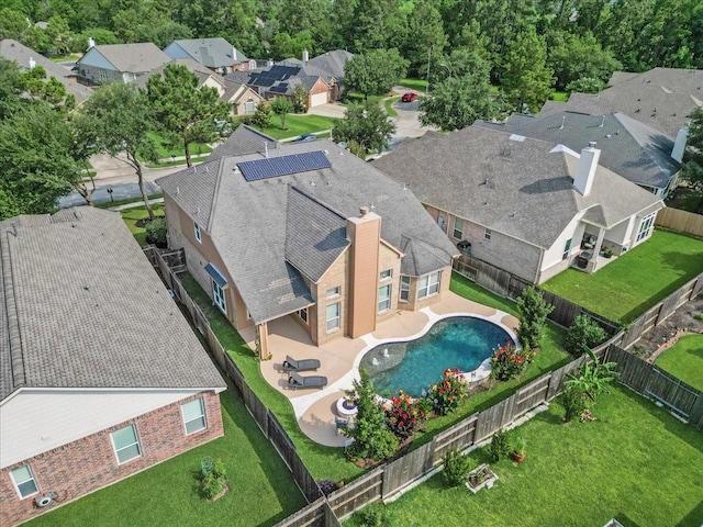 13822 Birney Point Ln, Houston, TX 77044 - aerial view of residential area featuring a pool