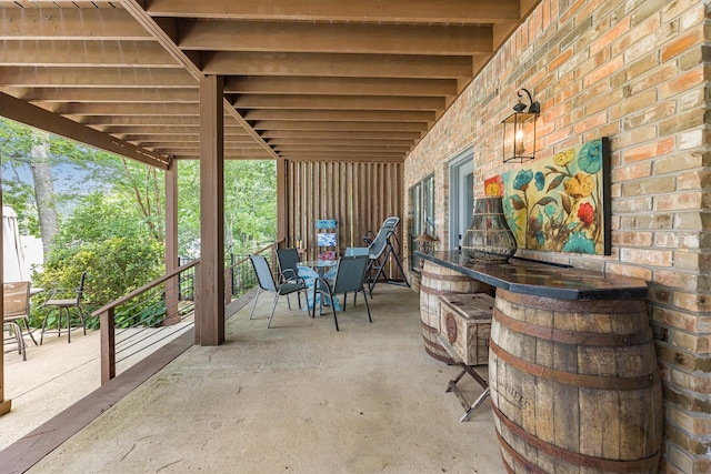 1927 E Lake Dr, Huntsville, TX 77340 - view of patio with outdoor dining area