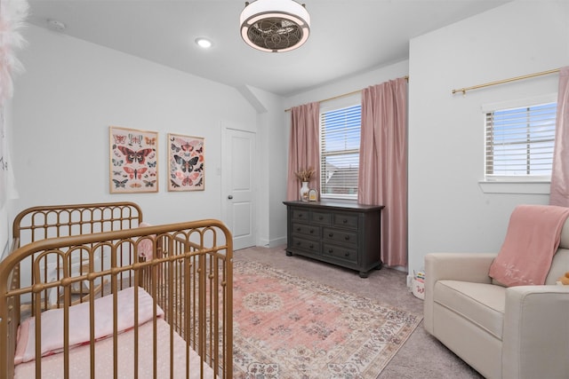 19180 Cedar Lennox Cir, Magnolia, TX 77355 - carpeted bedroom featuring a nursery area and recessed lighting