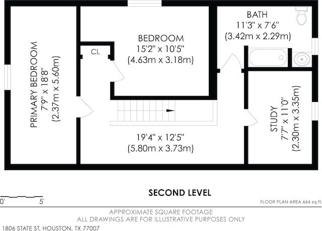 1806 State St, Houston, TX 77007 - room layout