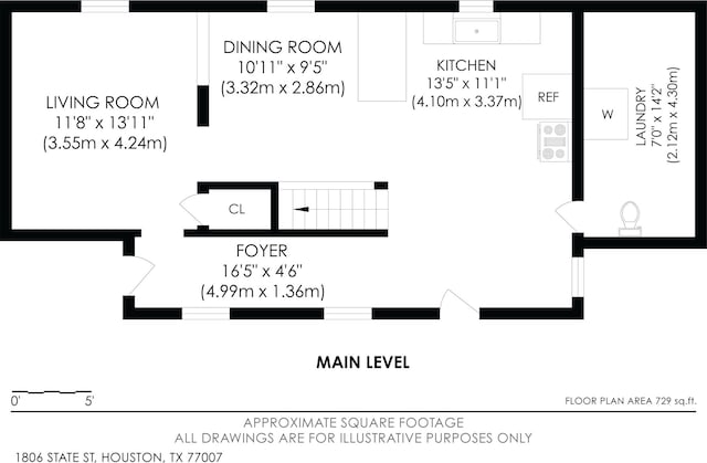 1806 State St, Houston, TX 77007 - property floor plan