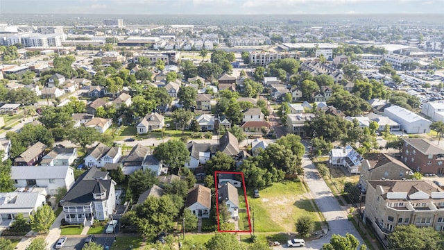 1806 State St, Houston, TX 77007 - aerial perspective of suburban area featuring property parcel outlined