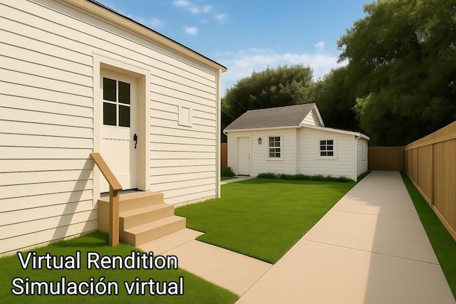 1806 State St, Houston, TX 77007 - view of yard with entry steps and an outbuilding