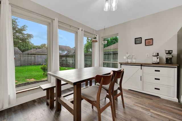 907 Eva Dr, Katy, TX 77493 - dining space with dark wood finished floors