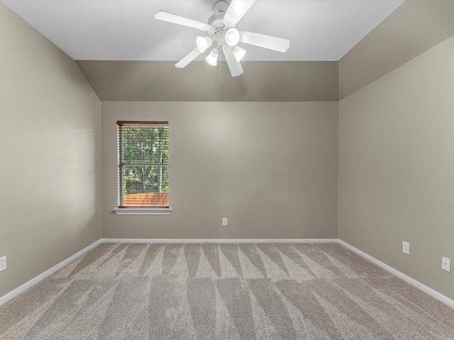 25169 Nutley Cir, Porter, TX 77365 - carpeted spare room with a ceiling fan, lofted ceiling, and baseboards
