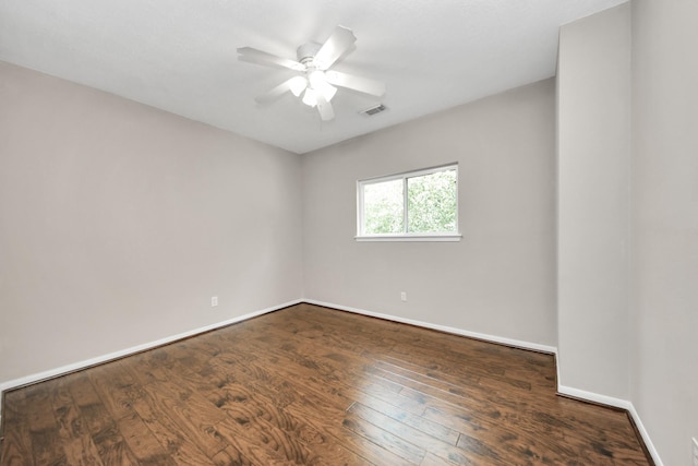 3306 Candlelon Dr, Spring, TX 77388 - unfurnished room featuring a ceiling fan, baseboards, and dark wood-type flooring