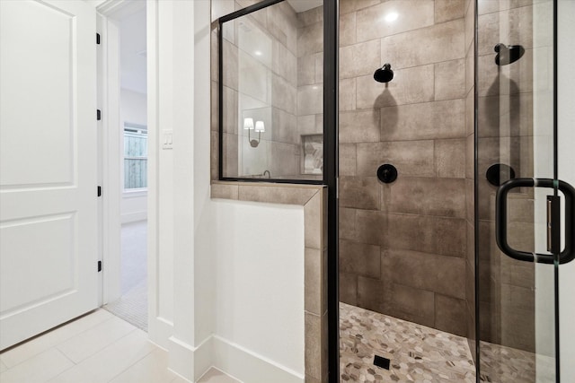 1115 Potomac Dr Unit B, Houston, TX 77057 - bathroom with tile patterned flooring and a shower stall