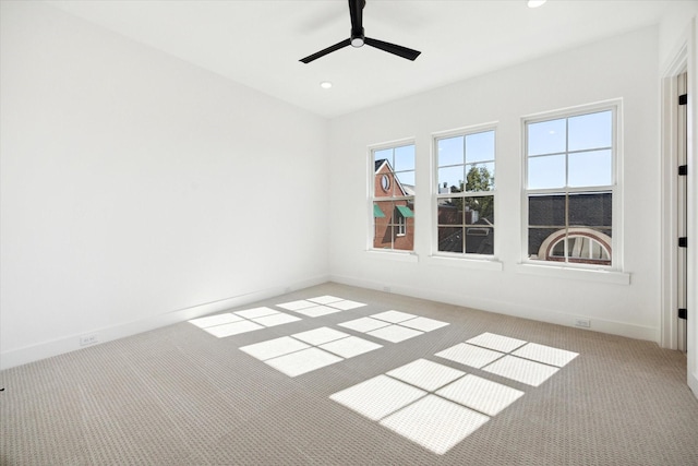 1115 Potomac Dr Unit B, Houston, TX 77057 - carpeted spare room featuring baseboards, recessed lighting, and a ceiling fan