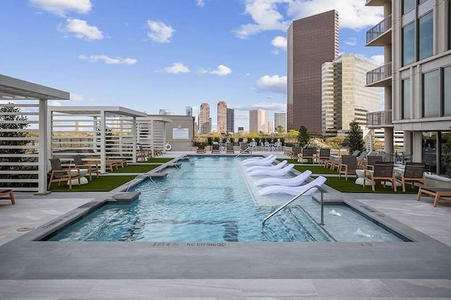 5656 San Felipe St Unit 1301, Houston, TX 77056 - community pool with a patio and a skyline view