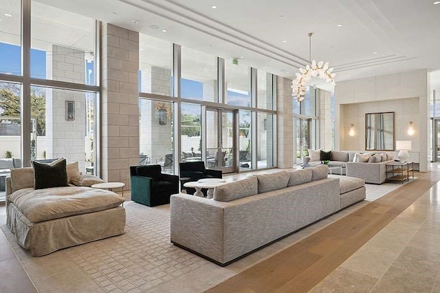 5656 San Felipe St Unit 1301, Houston, TX 77056 - community lobby featuring a high ceiling and floor to ceiling windows